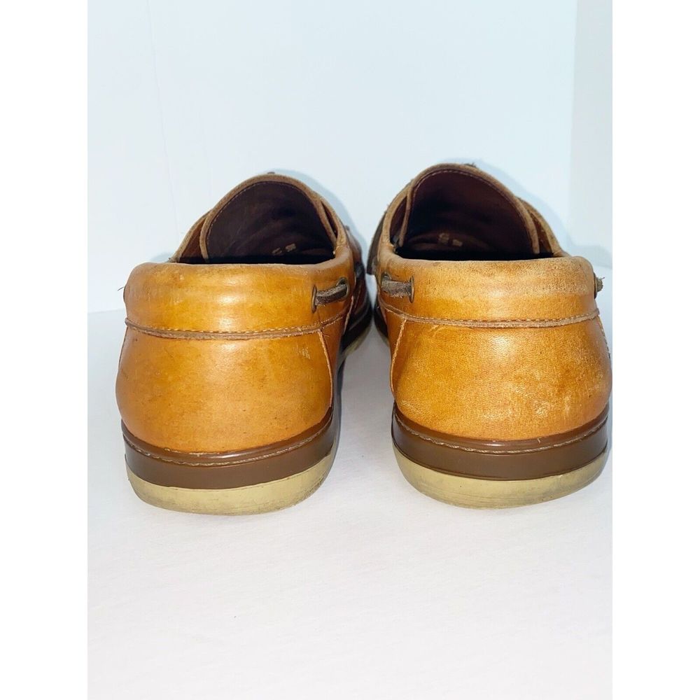 Allen Edmonds Eastport Leather Casual Boat Shoes Slip On Lace Up Tan Men’s 8.5 D - Picture 7 of 15